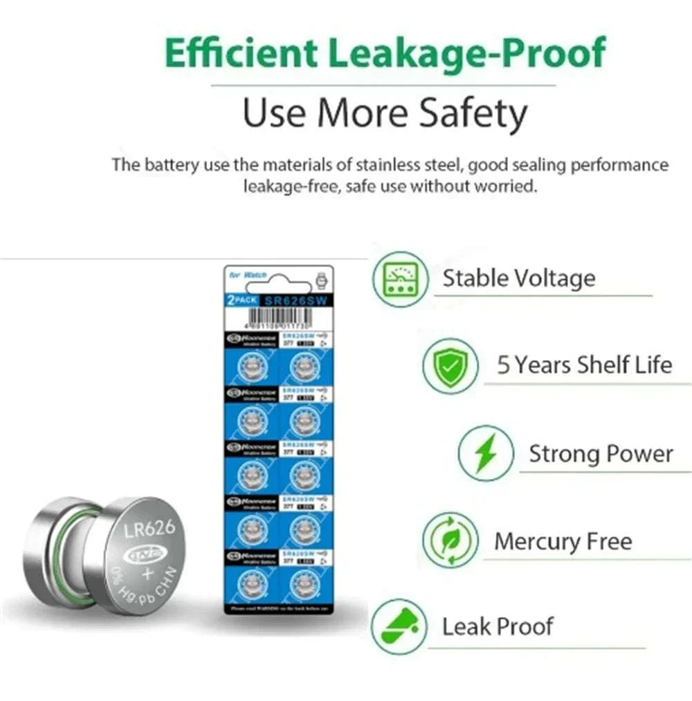 AG4 LR626 377 Button Cell Batteries 1.55V for Watches Toys (50/100PCS)-50PCS AG4 (GF) KN / United States