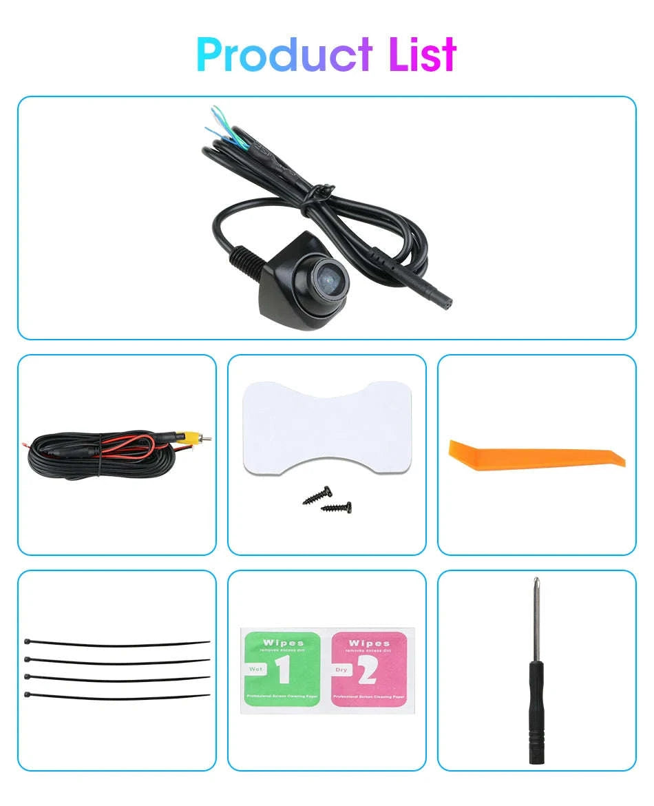 AHD 1080P CVBS Car Rear View Camera 170° Night Vision IP68 Waterproof-D-AHD 720P-White