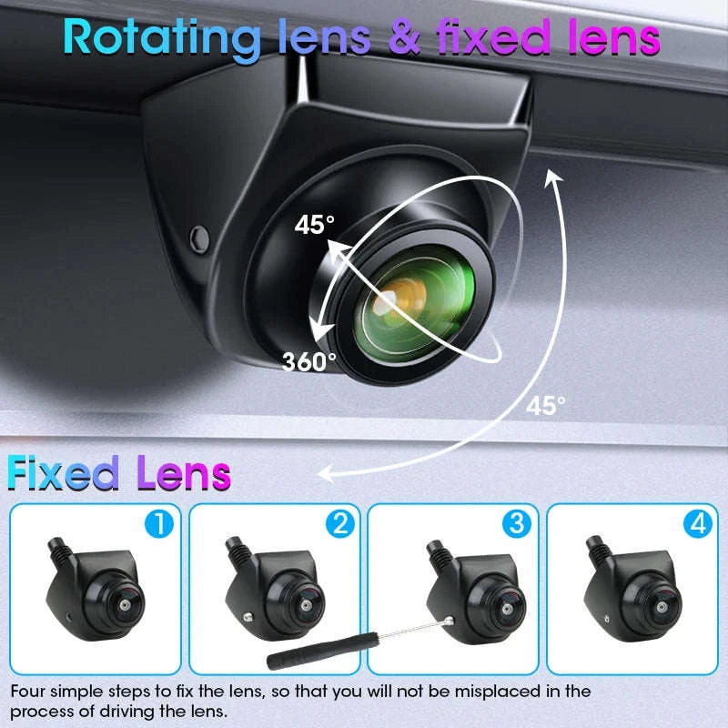AHD 1080P CVBS Car Rear View Camera 170° Night Vision IP68 Waterproof-D-AHD 720P-White