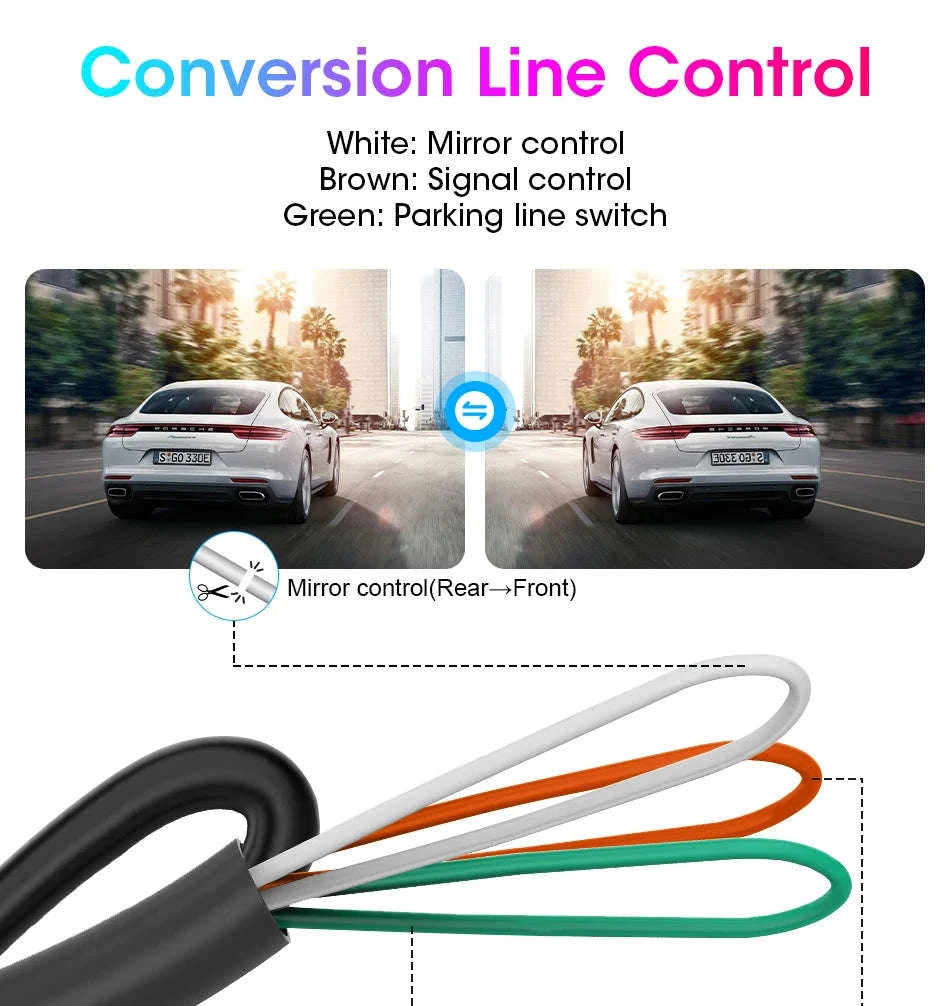AHD 1080P CVBS Car Rear View Camera 170° Night Vision IP68 Waterproof-D-AHD 720P-White