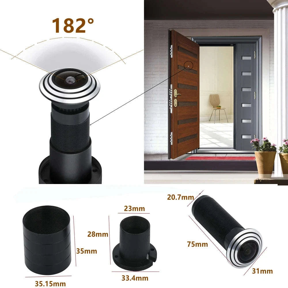 AHD Door Camera Kit with 1080p Fisheye Peephole and 7-Inch IPS Monitor-Only CVBS Camera / US Plug / PAL