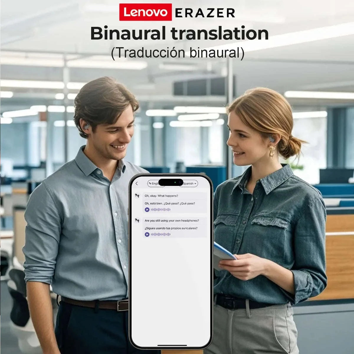 AI Earphone Translator Erazer XP6 Bluetooth Earphones-black AI Chat / China Mainland