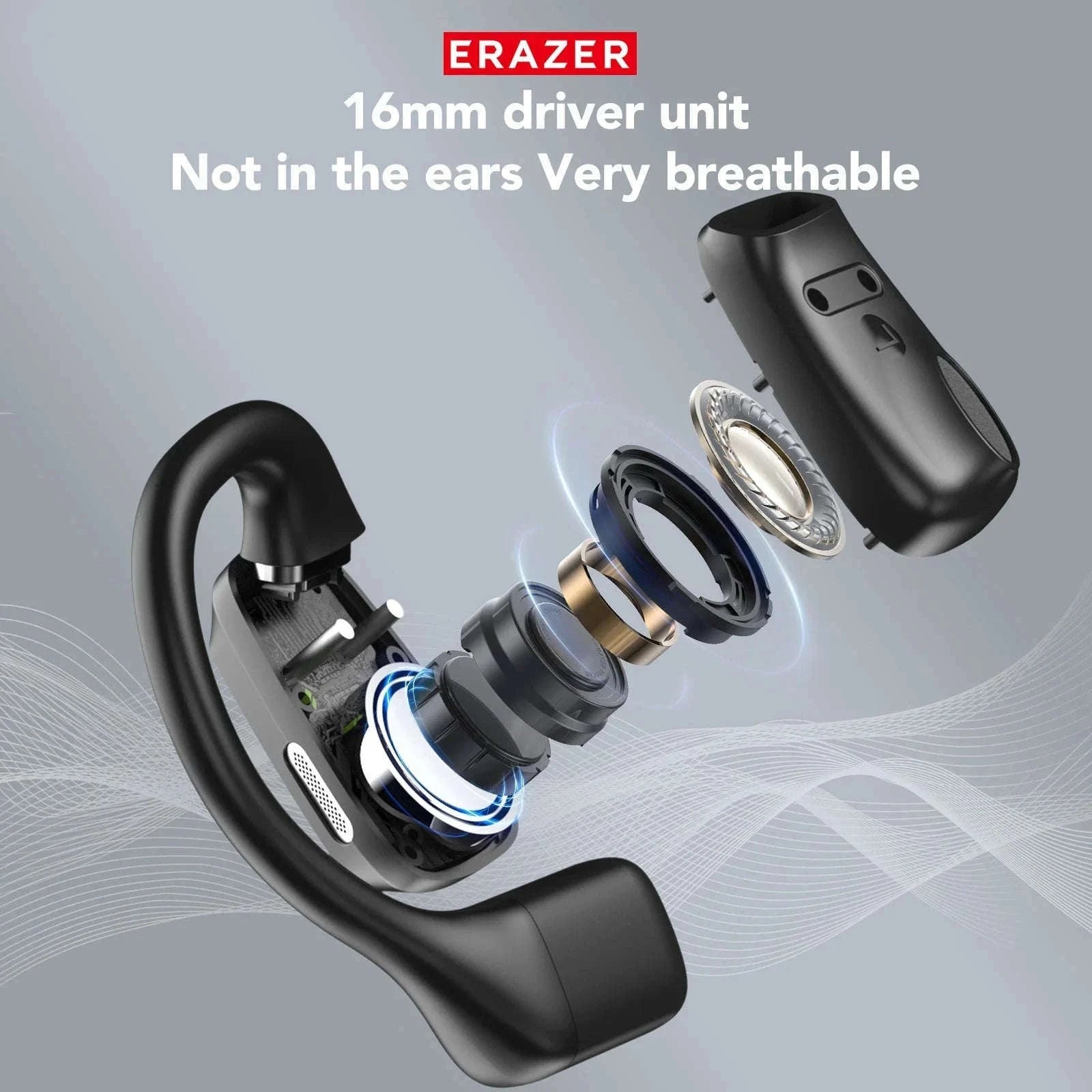 AI Earphone Translator Erazer XP6 Bluetooth Earphones-black AI Chat / China Mainland