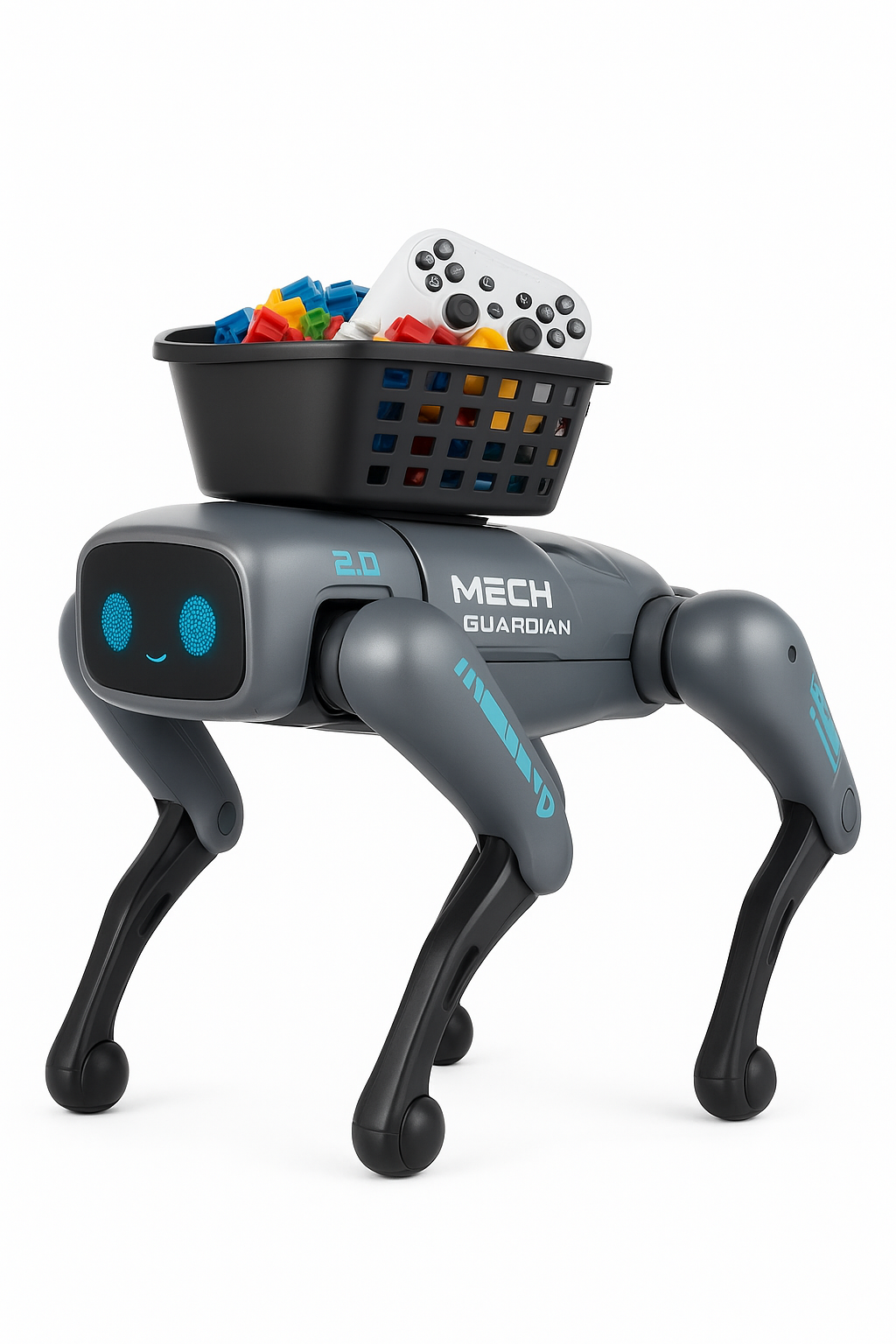 Chien robot intelligent AI télécommandé avec bac de chargement
