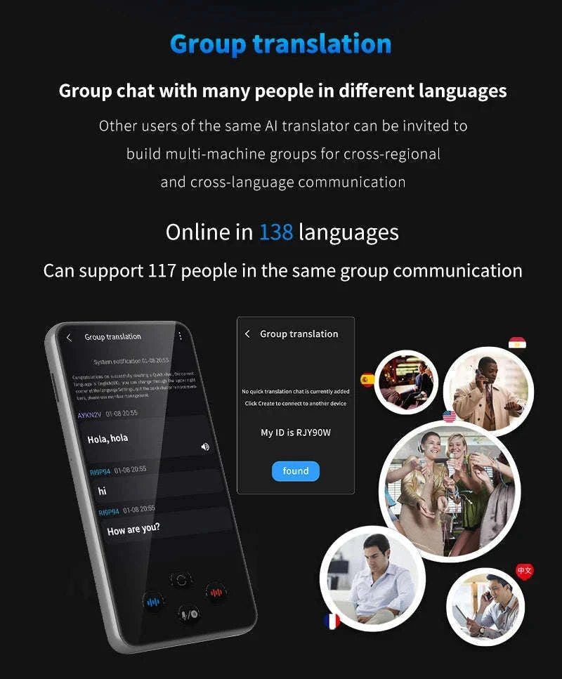 AI Language Translator Device with Real-Time Voice & Photo Translation-Gray / China Mainland