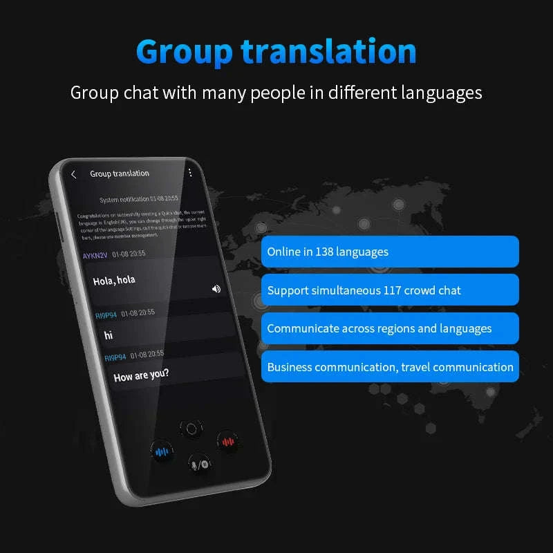 AI Language Translator Device with Real-Time Voice & Photo Translation-Gray / China Mainland