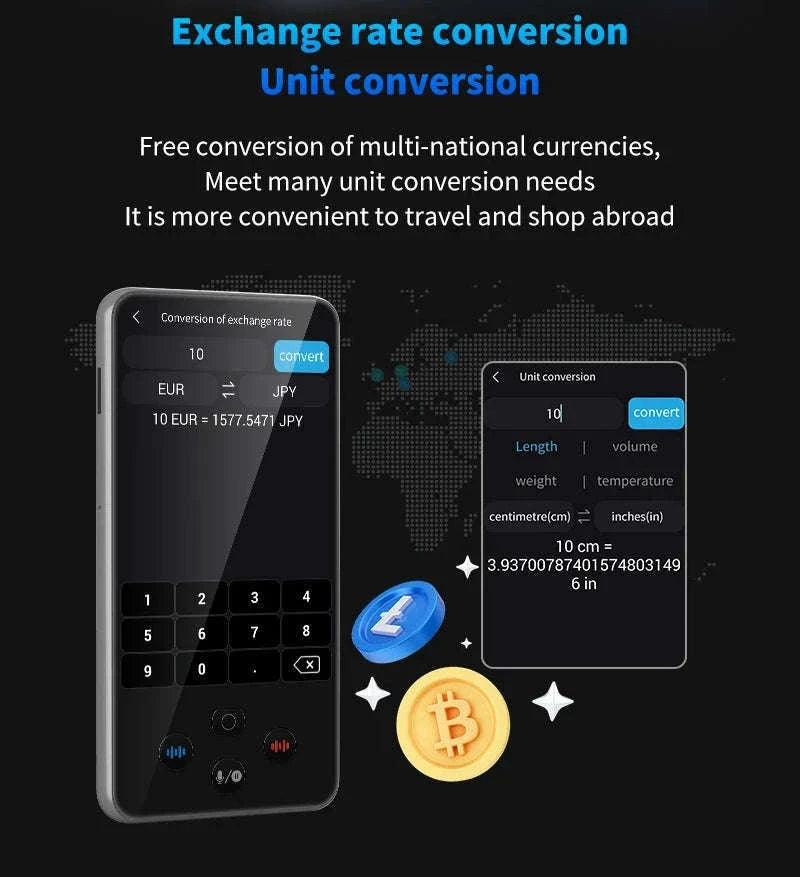 AI Language Translator Device with Real-Time Voice & Photo Translation-Gray / China Mainland
