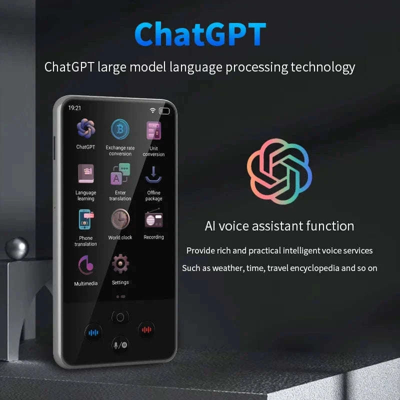 AI Language Translator Device with Real-Time Voice & Photo Translation-Gray / China Mainland