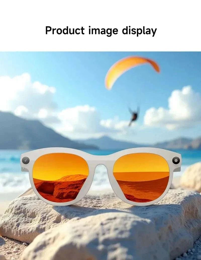 AI Smart Glasses with 8K Camera, Translation & Bluetooth Calls-White Glasses