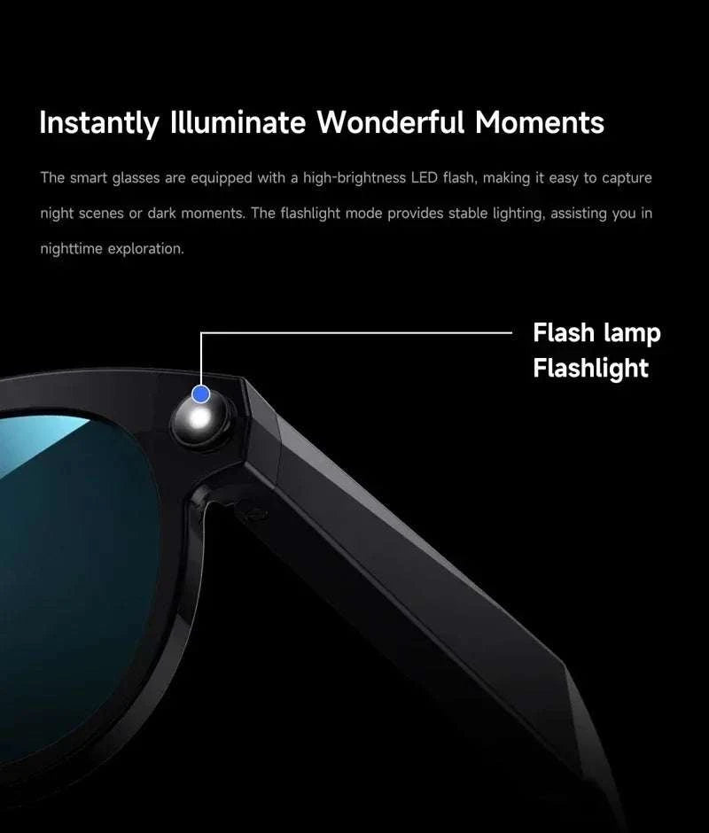 AI Smart Glasses with 8K Camera, Translation & Bluetooth Calls-White Glasses
