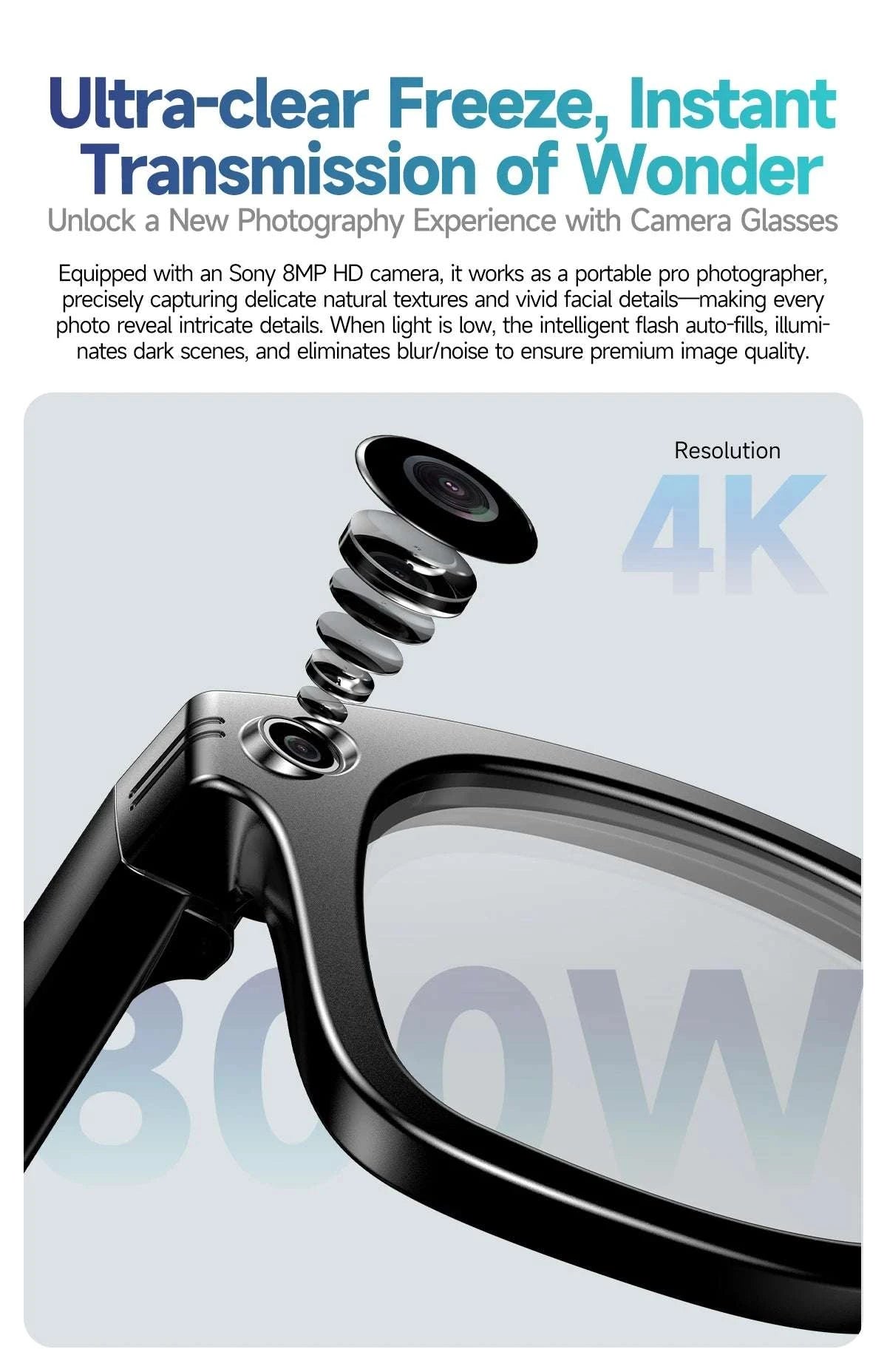AI Smart Glasses with Camera, Calls, Music & Translation-Red coating