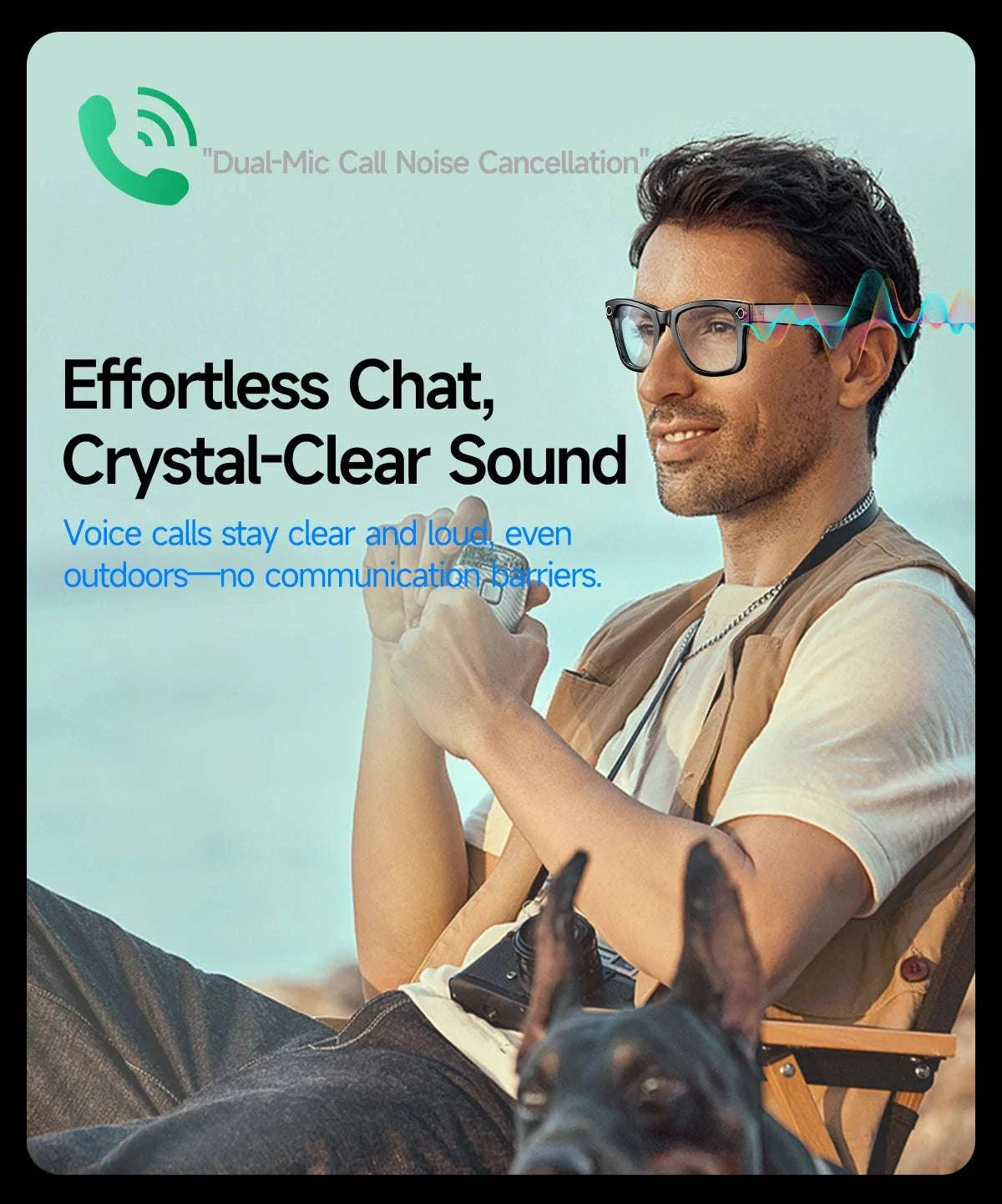 AI Smart Glasses with Camera, Calls, Music & Translation-Red coating