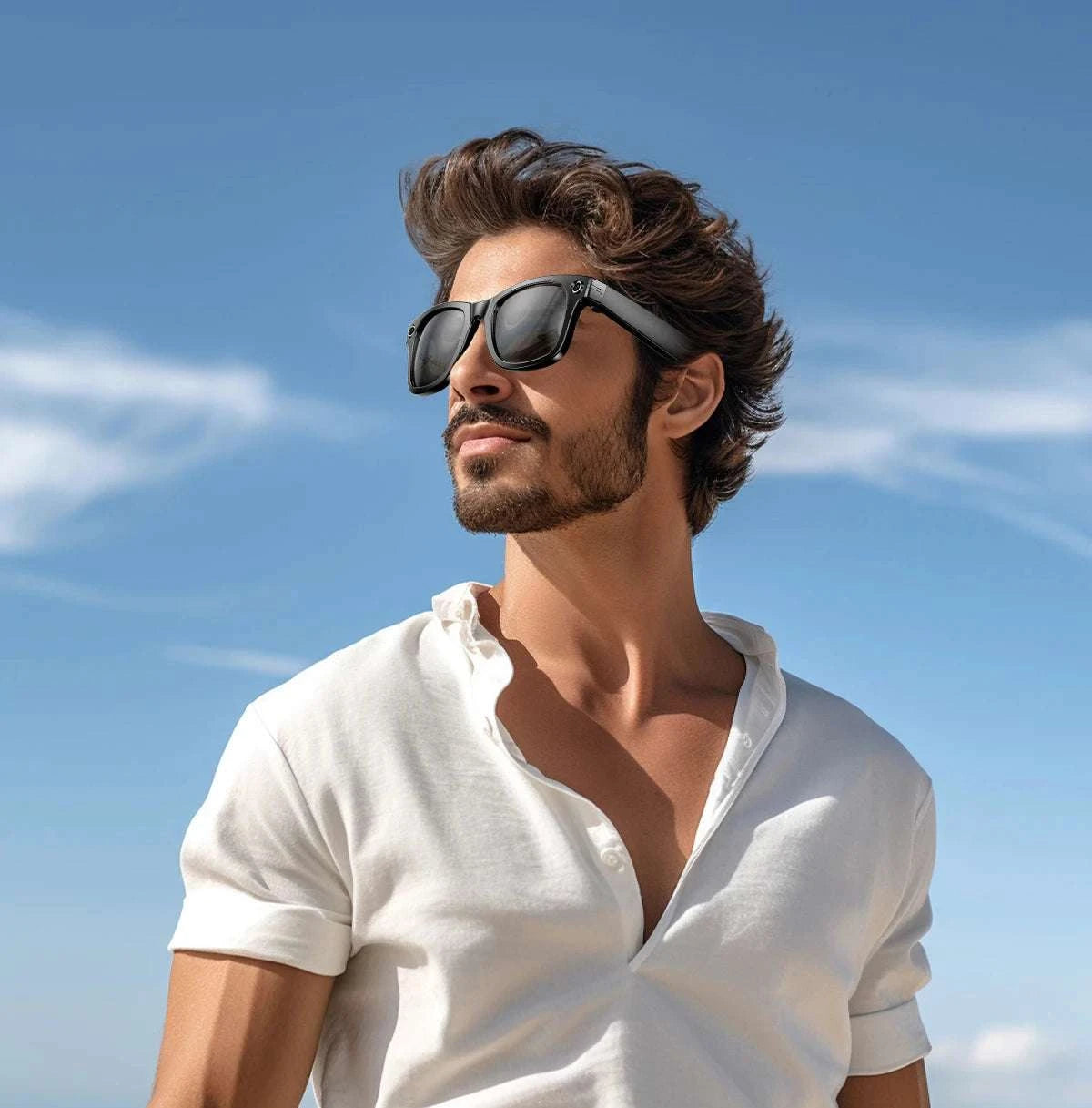 AI Smart Glasses with Camera, Calls, Music & Translation-Red coating
