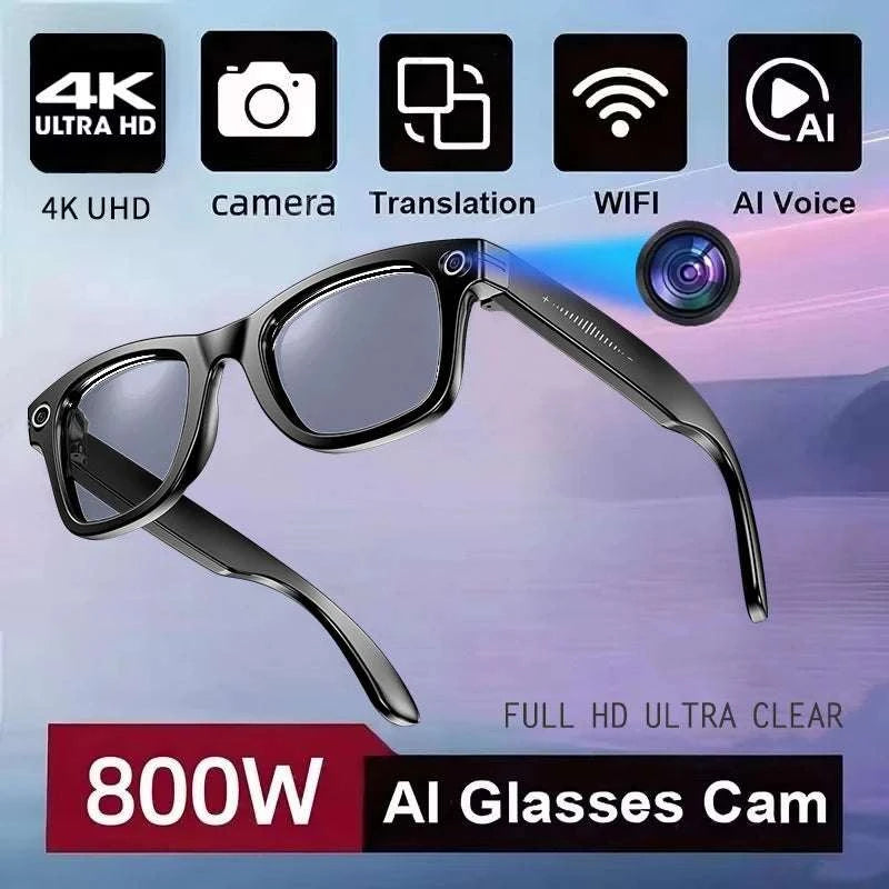 AI Smart Glasses with Camera, Calls, Music & Translation-Red coating
