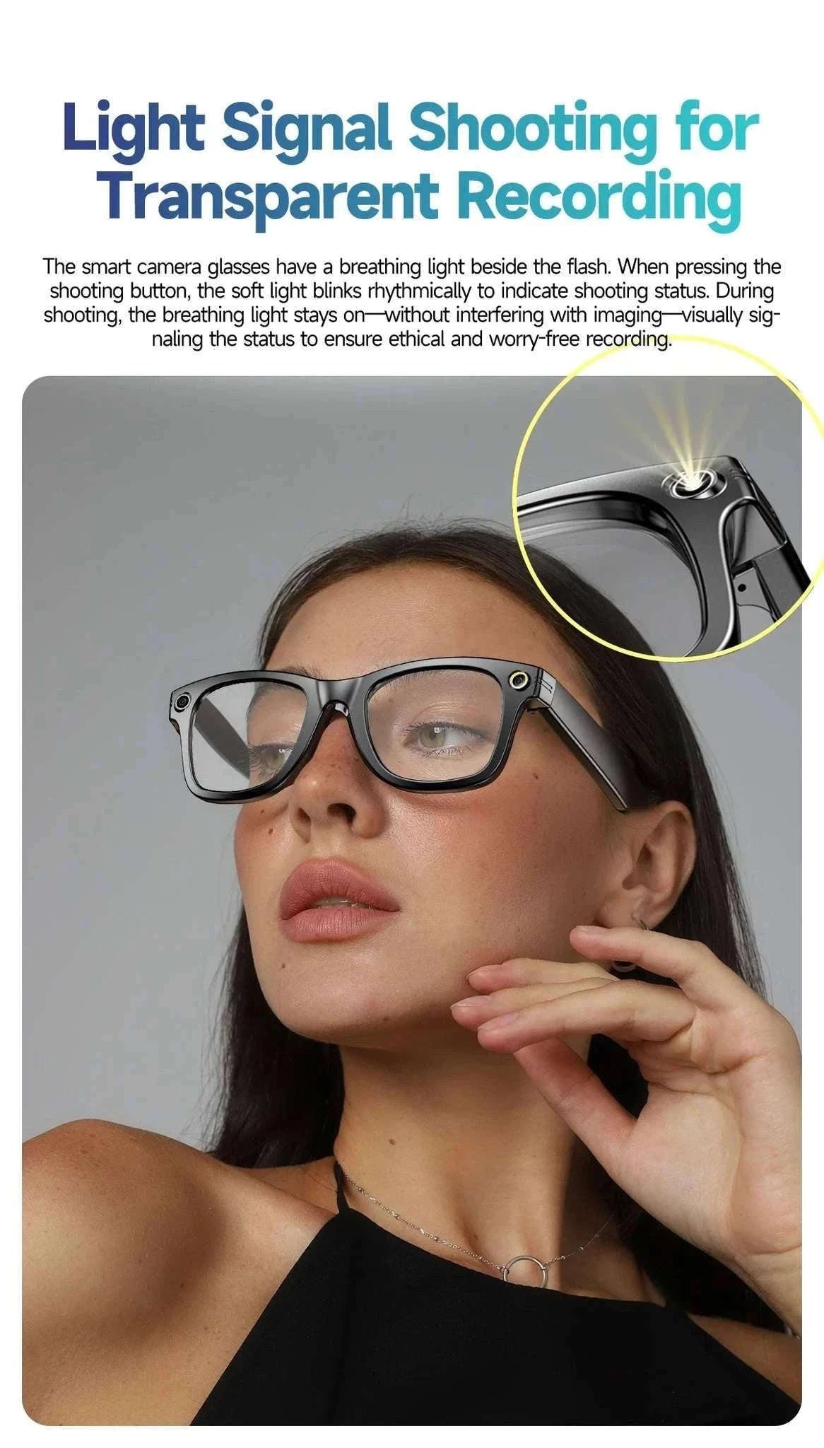 AI Smart Glasses with Camera, Calls, Music & Translation-Red coating