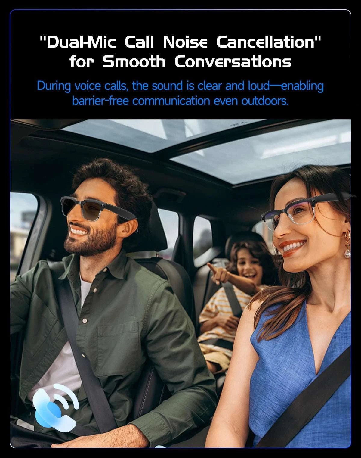 AI Smart Glasses with Camera, Calls, Translation & Audio-Change color