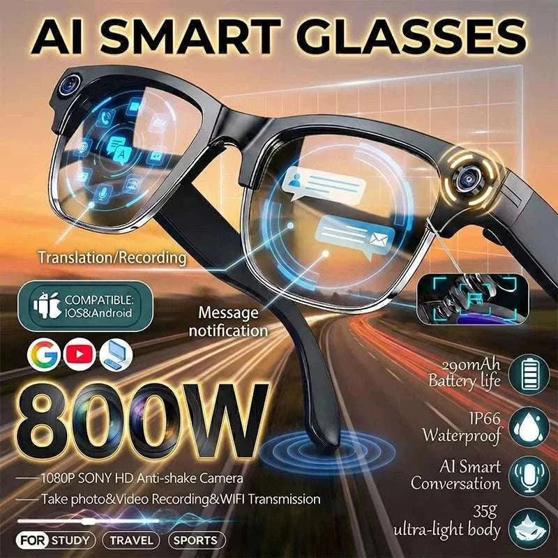 AI Smart Glasses with Camera, Calls, Translation & Audio-Change color
