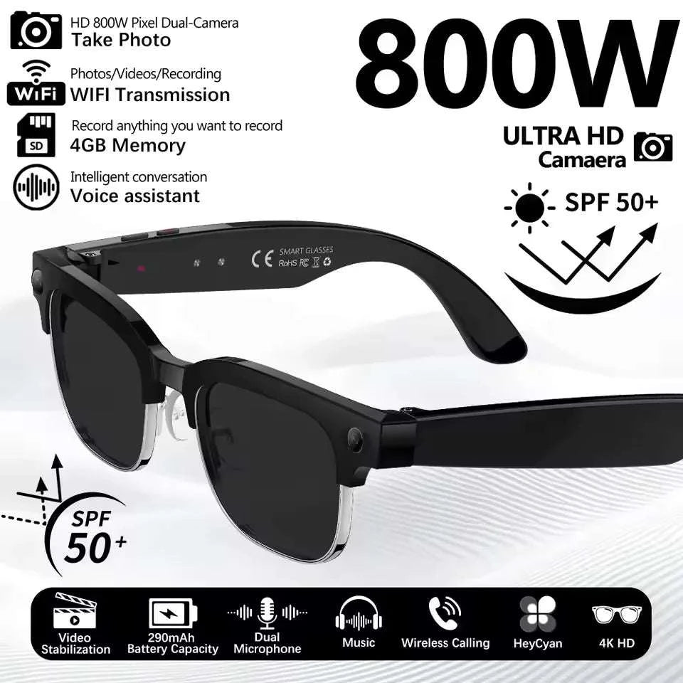 AI Smart Glasses with Camera, Calls, Translation & Audio-Change color