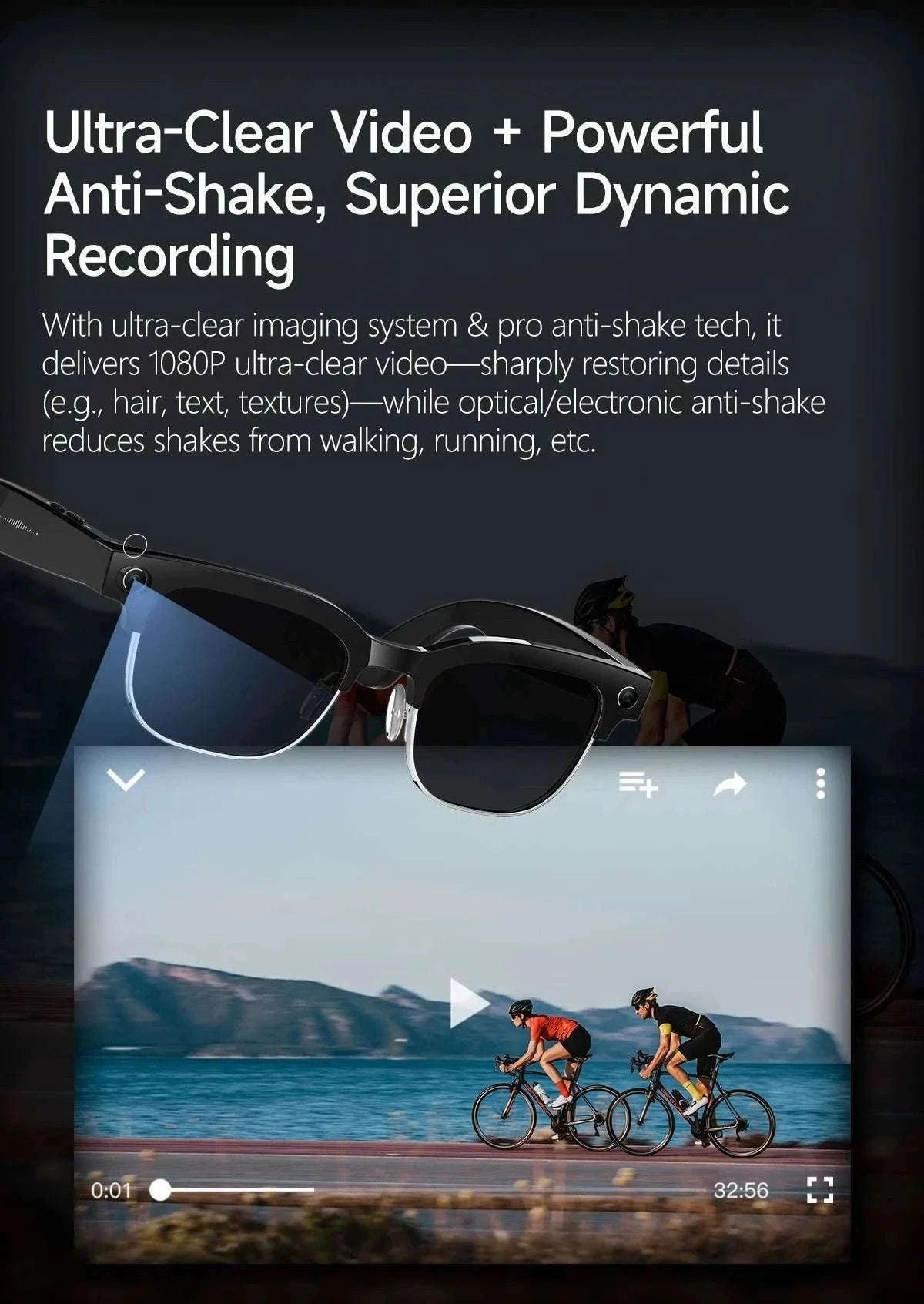 AI Smart Glasses with Camera, Calls, Translation & Audio-Change color