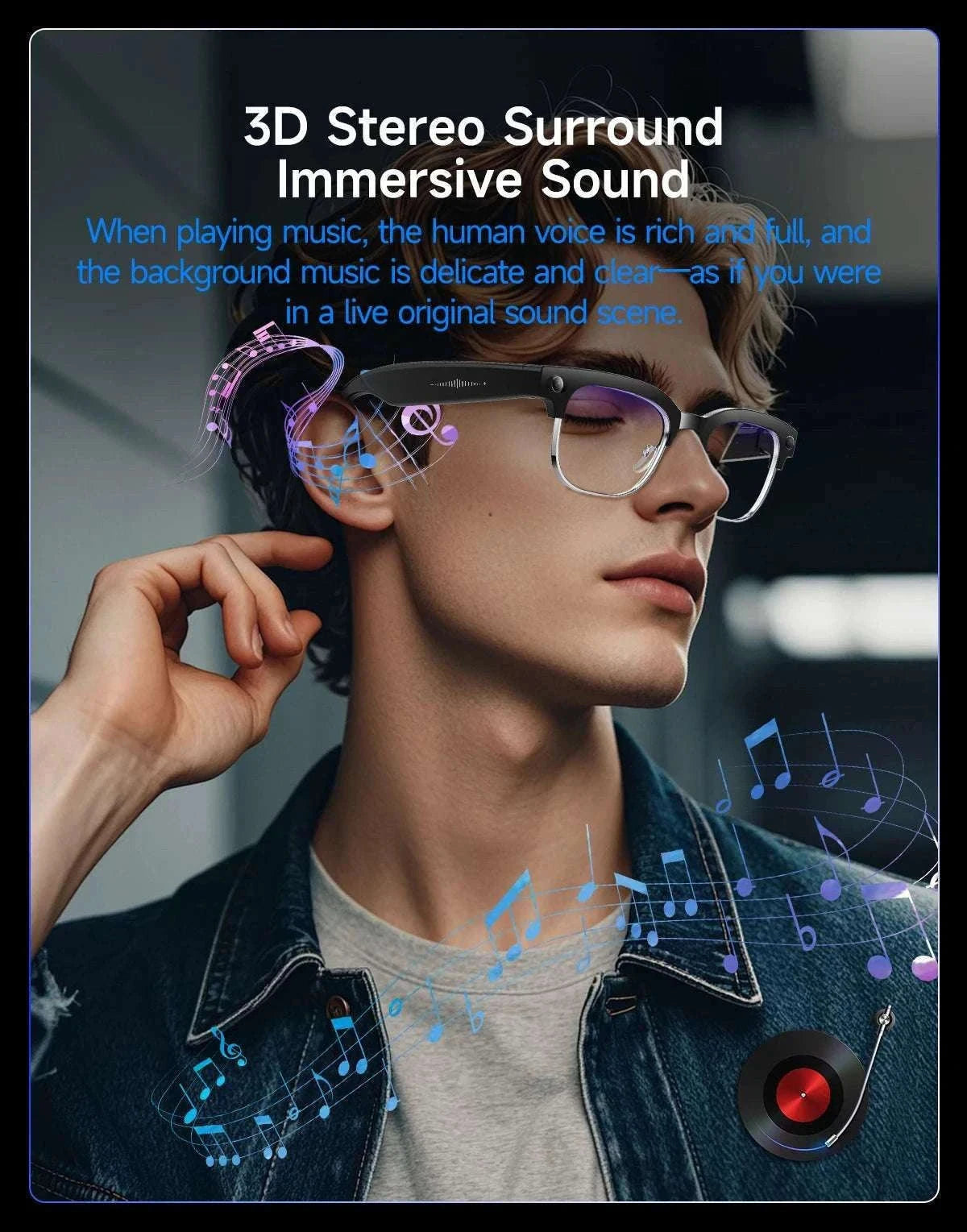 AI Smart Glasses with Camera, Calls, Translation & Audio-Change color
