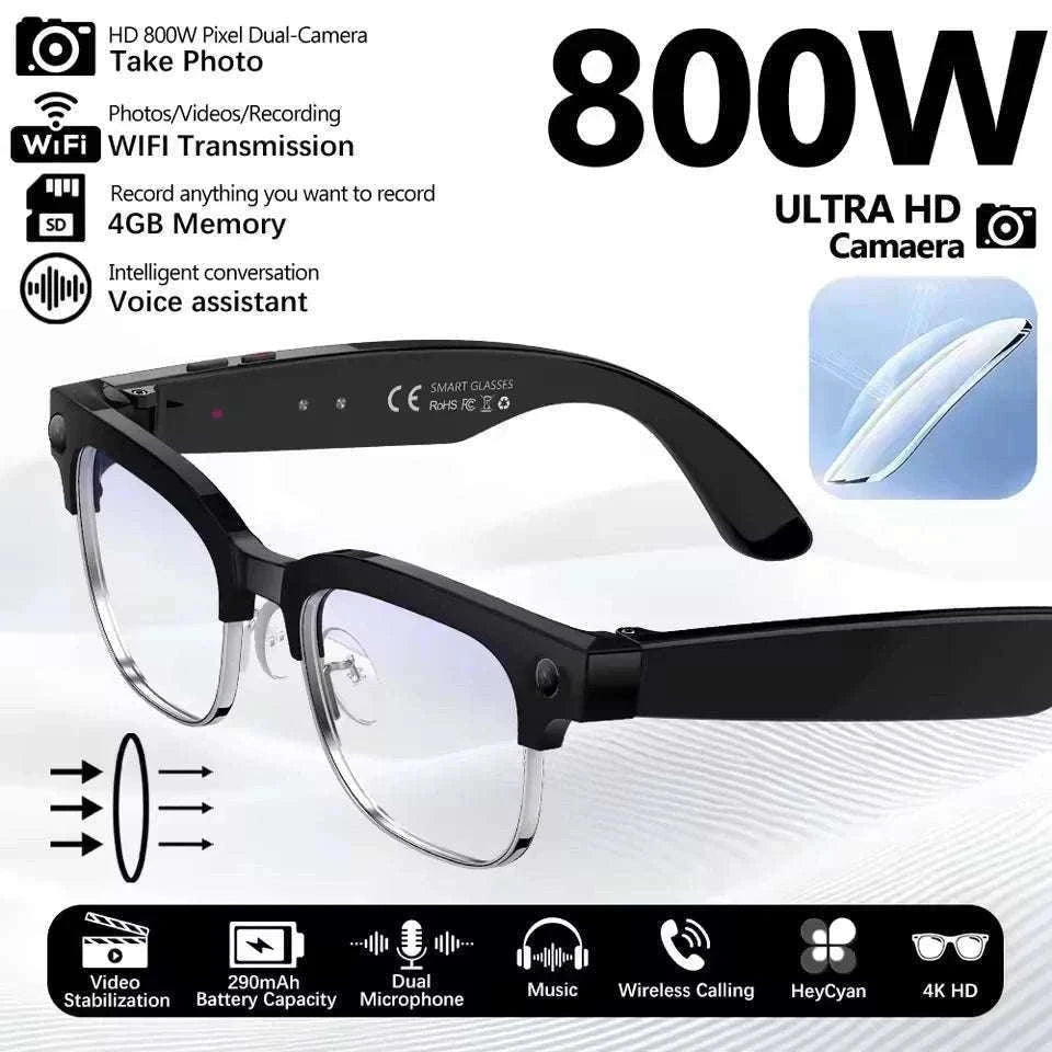 AI Smart Glasses with Camera, Calls, Translation & Audio-Change color