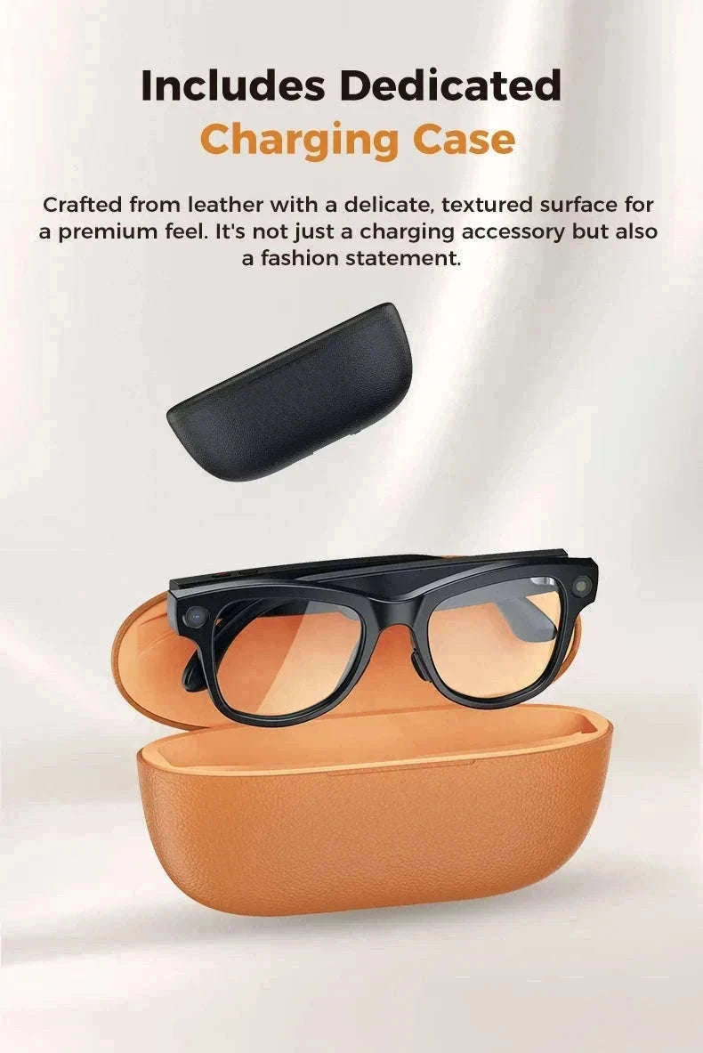 AI Smart Glasses with Camera, Translation & Bluetooth Audio-Black Color change A / CN