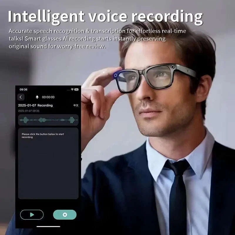 AI Smart Glasses with Camera, Translation, Bluetooth Calls & Video-Eyeglass lens / China Mainland