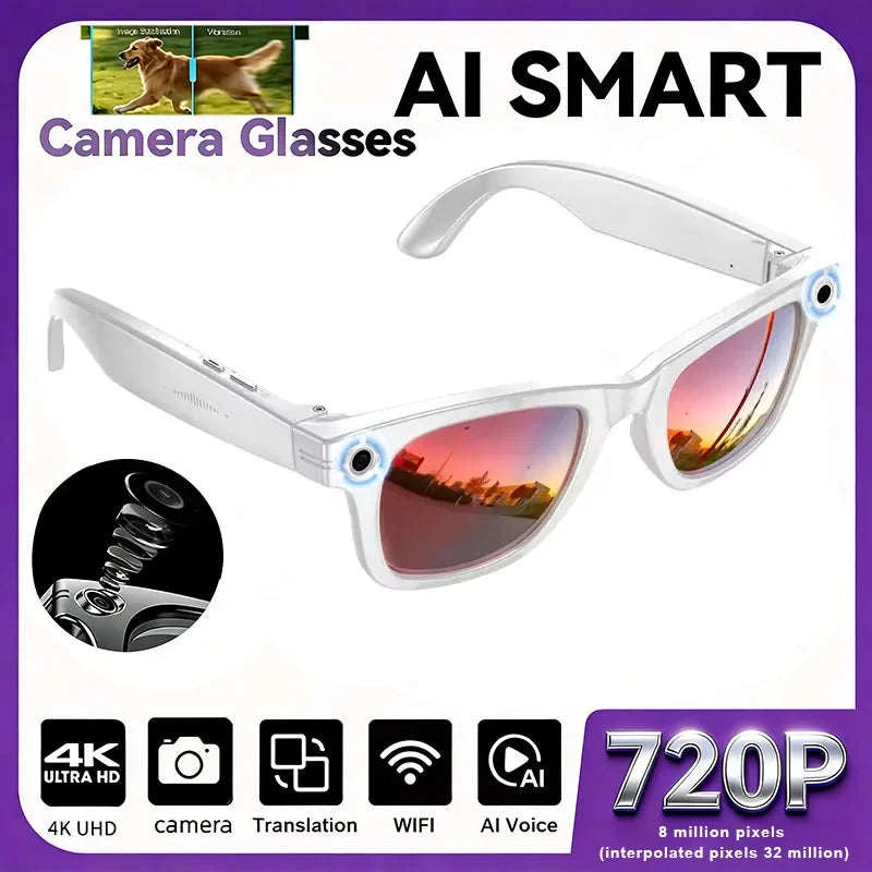 AI Smart Glasses with Camera, Translation, Bluetooth Calls & Video-Eyeglass lens / China Mainland