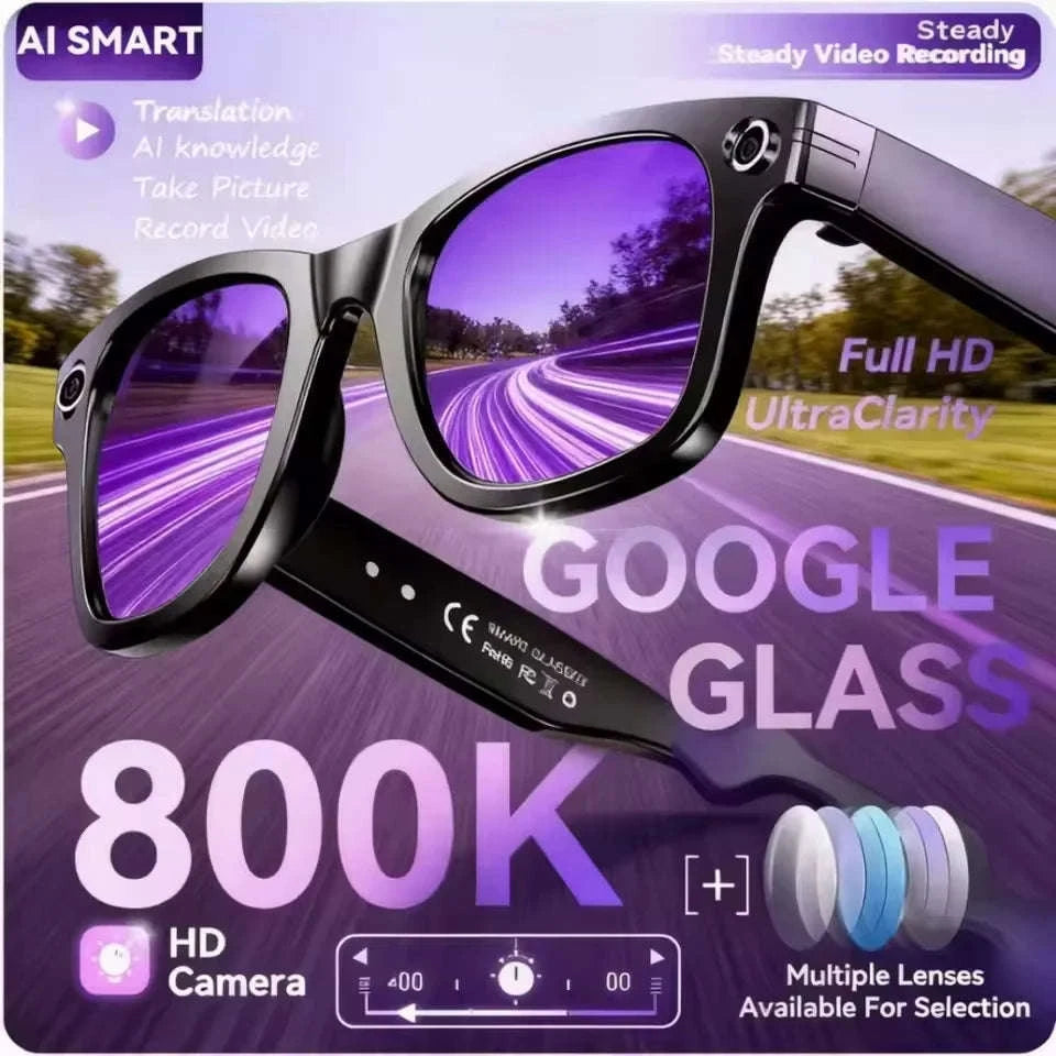 AI Smart Glasses with Camera, Translation, Bluetooth Calls & Video-Eyeglass lens / China Mainland