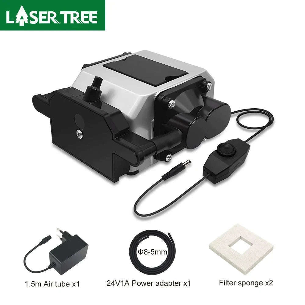 Air Assist Compressor DC 24V Adjustable 10-30 L/Min for Laser Cutter and Engraver-LT-AP-MP56-EU Plug / China Mainland