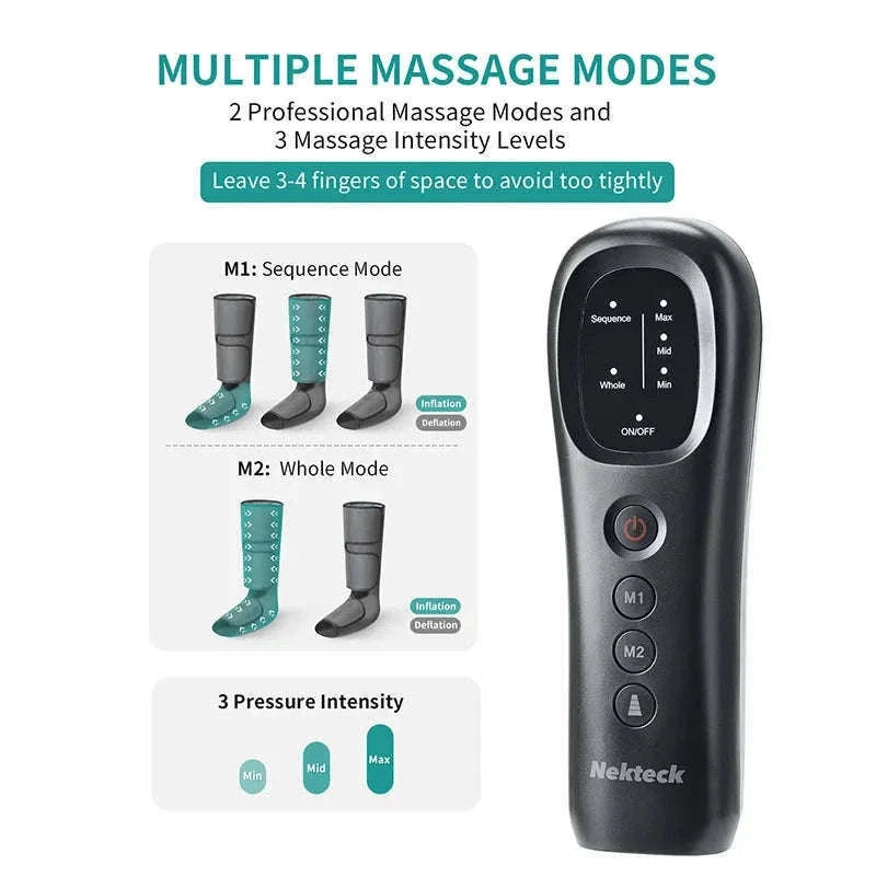 Air Compression Leg Massager for Calf and Foot Relief-GRAY / United States / US Plug