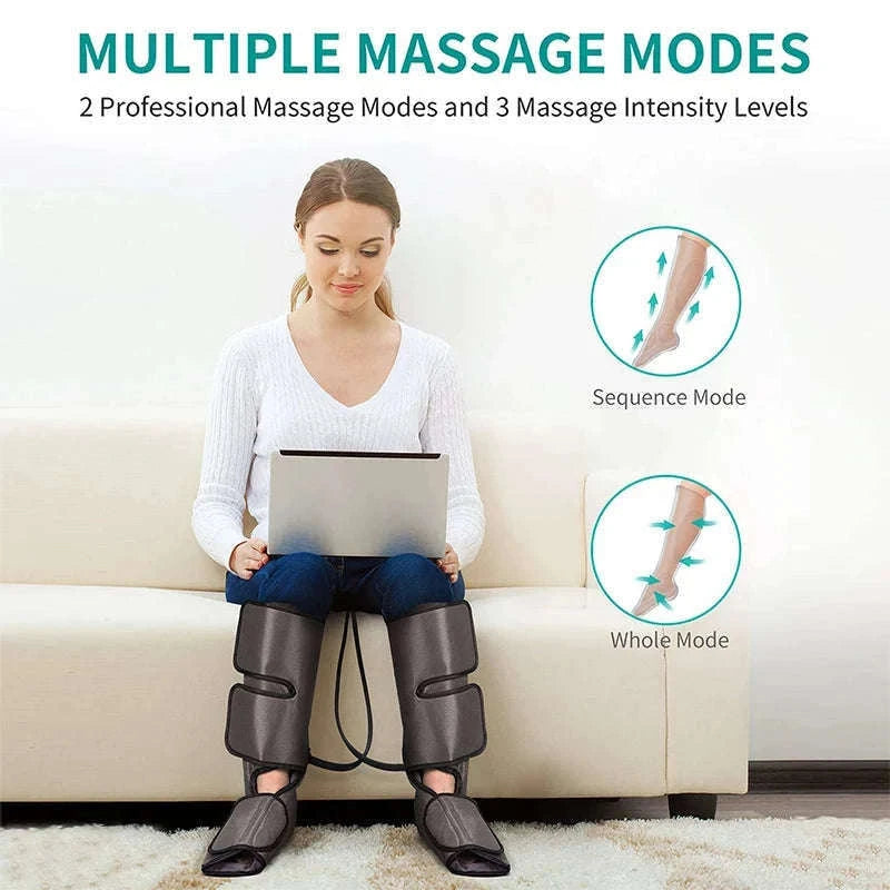 Air Compression Leg Massager for Calf and Foot Relief-GRAY / United States / US Plug