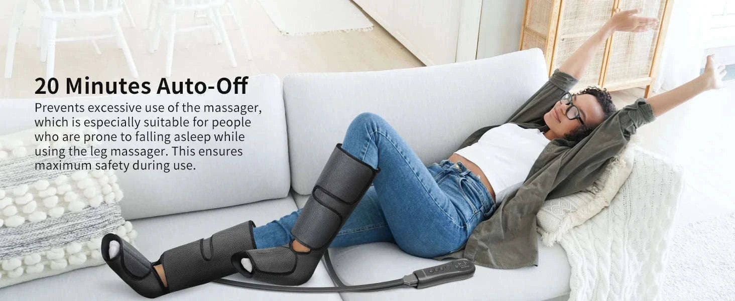 Air Compression Leg Massager for Calf and Foot Relief-GRAY / United States / US Plug