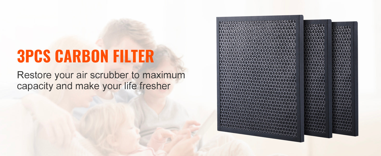 SucceBuy Aktivt Kolfilter 3-Pack 16tumx19tum Hög Effektiva Steg 2 Filter Utrustning för Vattenskaderestaurering