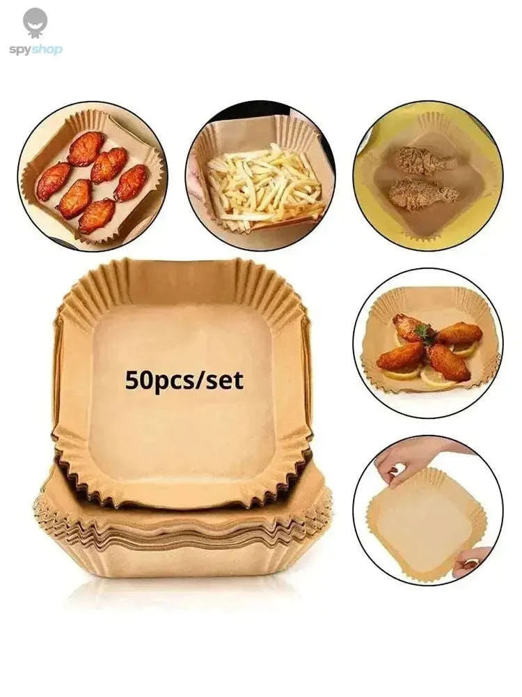 Air Fryer Liners – 50-Pack Disposable Non‑Stick Paper Liners-100PCS 16cm round