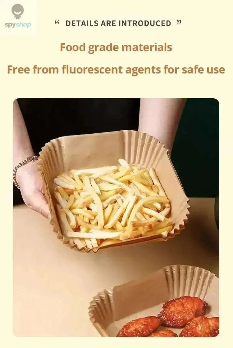 Air Fryer Liners – 50-Pack Disposable Non‑Stick Paper Liners-100PCS 16cm round