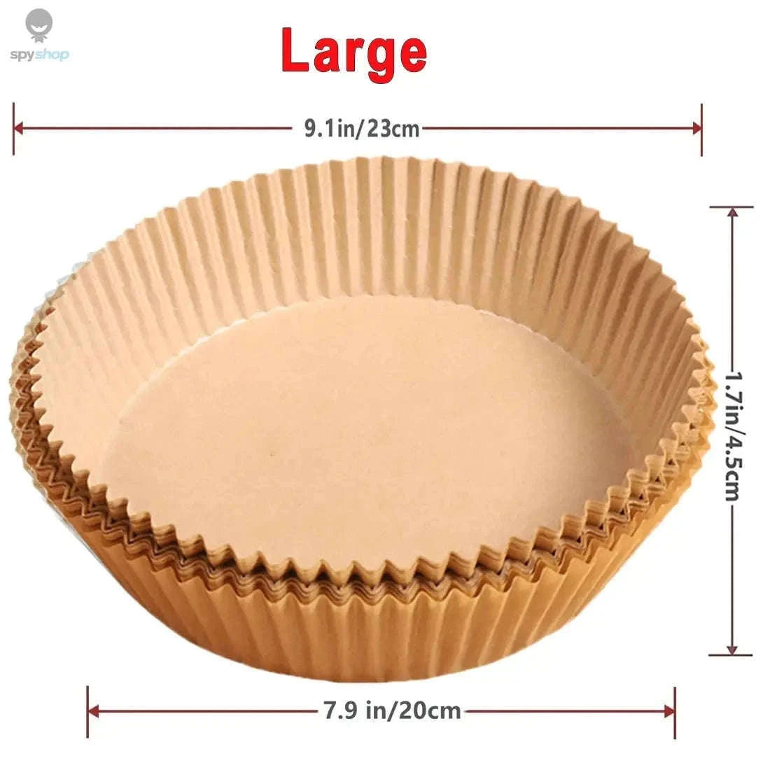Air Fryer Paper Liners, Non-Stick, Greaseproof, 50 Pack-White 50Pcs-16cm