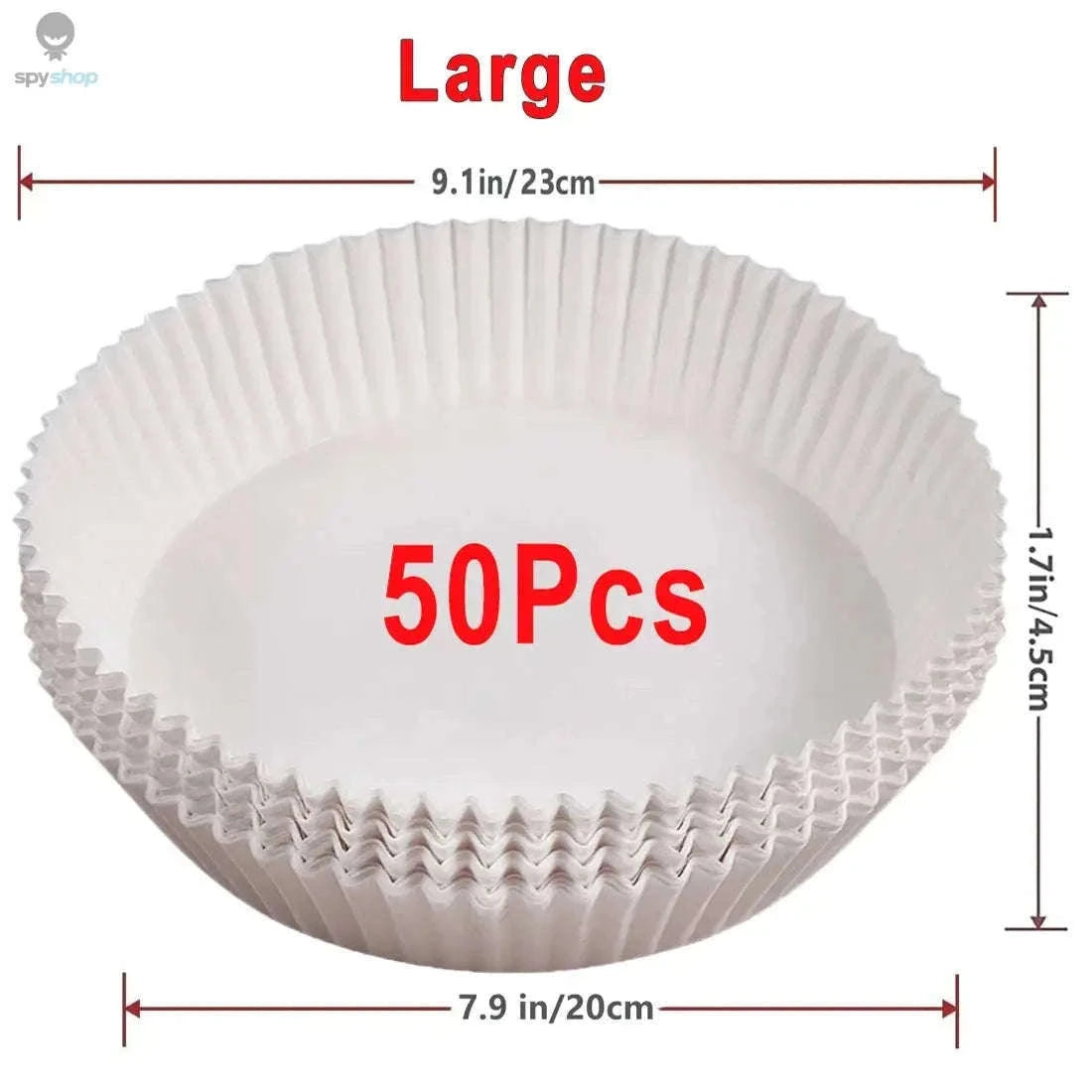 Air Fryer Paper Liners, Non-Stick, Greaseproof, 50 Pack-White 50Pcs-16cm