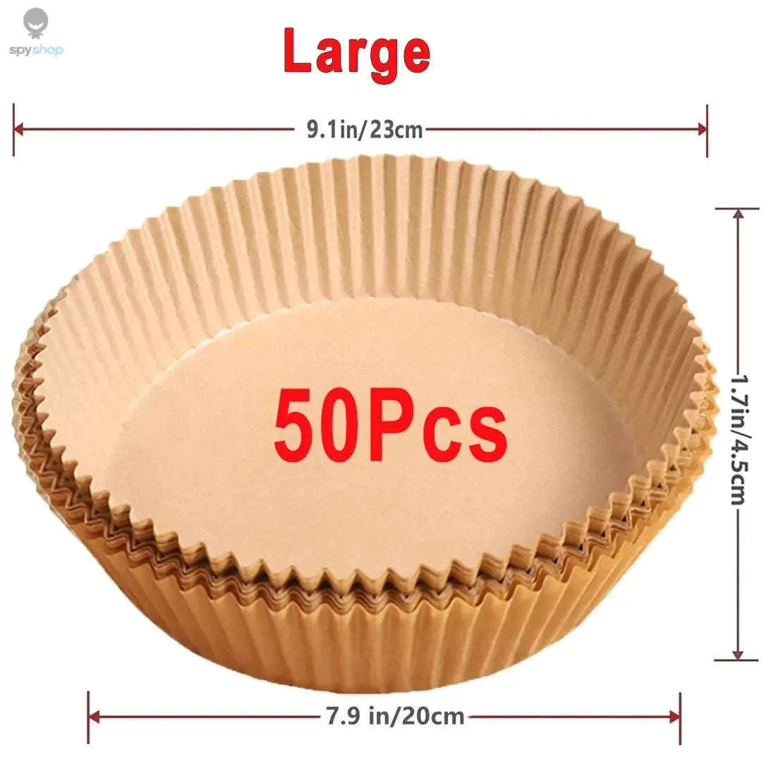 Air Fryer Paper Liners, Non-Stick, Greaseproof, 50 Pack-White 50Pcs-16cm