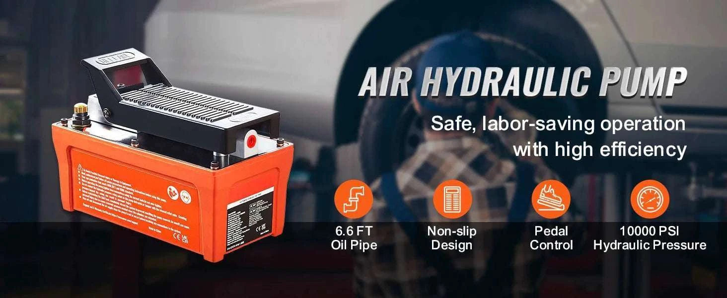 Air Hydraulic Pump 10,000 PSI Foot Pedal with 1.6L Reservoir-Gray / france