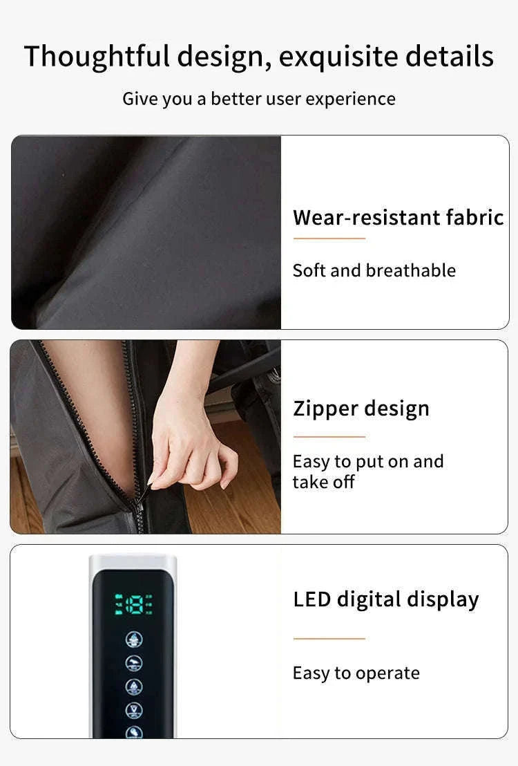 Air Pressure Leg Massager Boots for Tired Legs and Feet-Short / US Plug