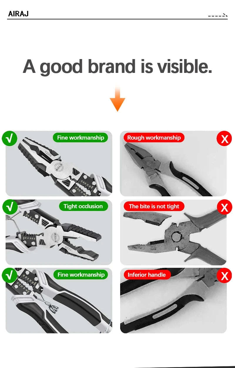 AIRAJ Multifunctional Electrician Pliers Set-3 pcs / United States