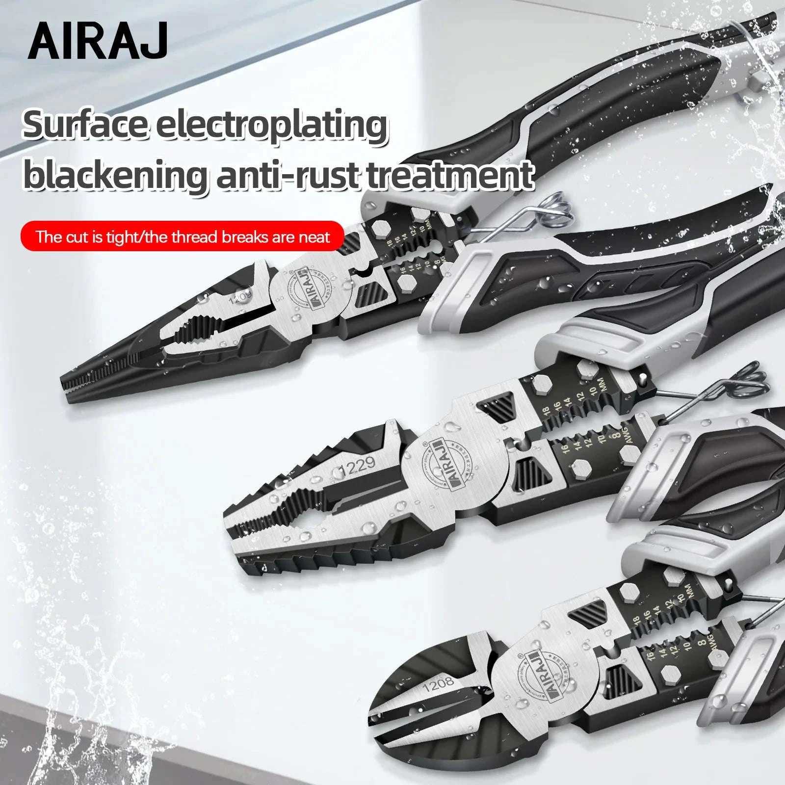 AIRAJ Multifunctional Electrician Pliers Set-3 pcs / United States