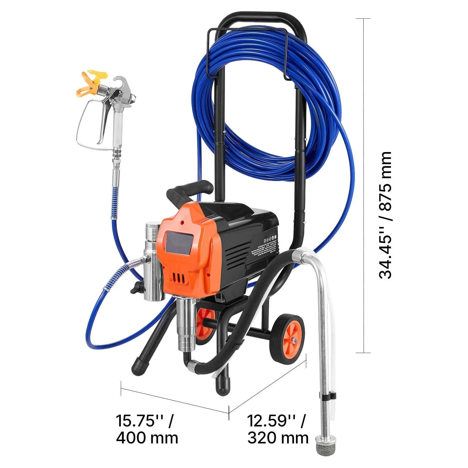 Airless Paint Sprayer with Cart High Pressure 3000–3300 PSI-650W 0.32GPM / United States