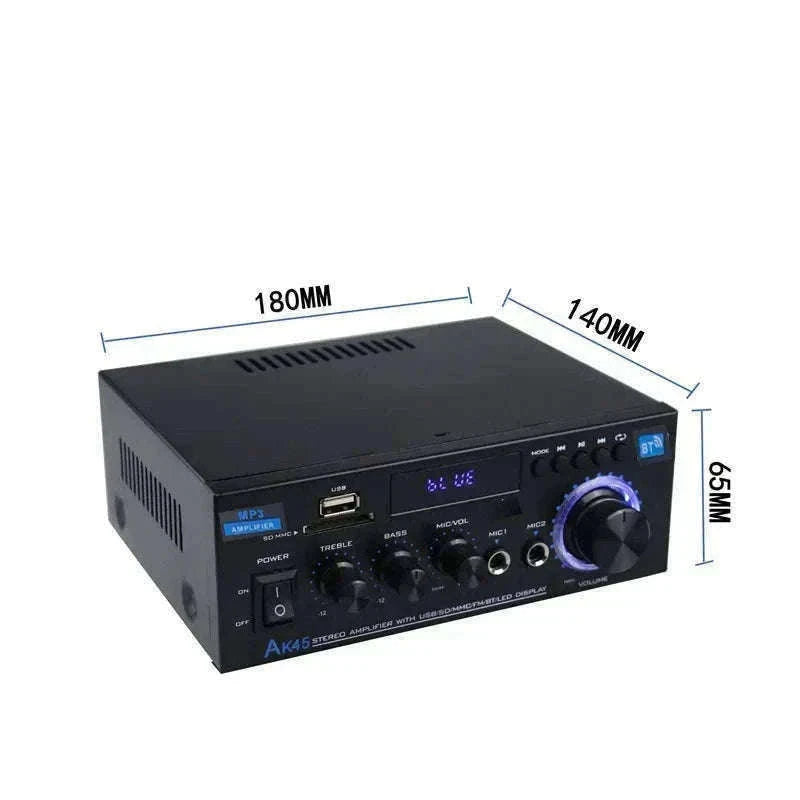 AK45 HiFi Bluetooth Audio Amplifier for Home and Car Sound-Default Title