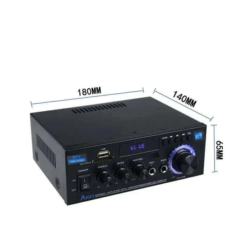 AK45 HiFi Bluetooth Audio Amplifier for Home and Car Sound-Default Title