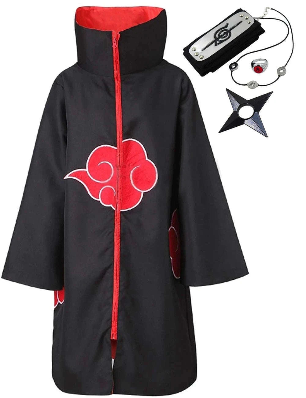 Akatsuki Uchiha Itachi Cloak Costume for Kids and Adults-Hoodie Robe / L / United States
