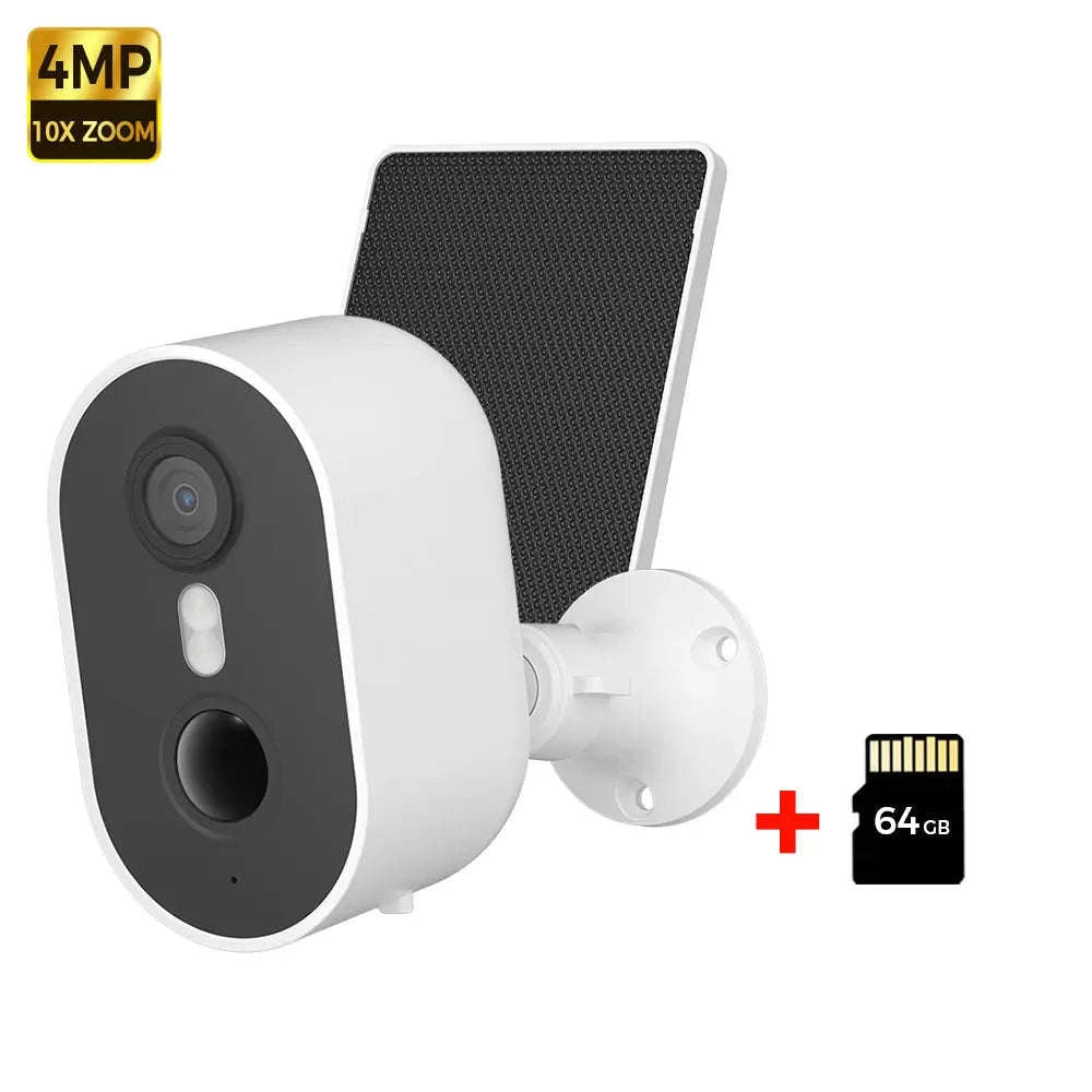 Alevio Outdoor Solar Wireless Security Camera 4MP IP67-Black n 64G / CHINA