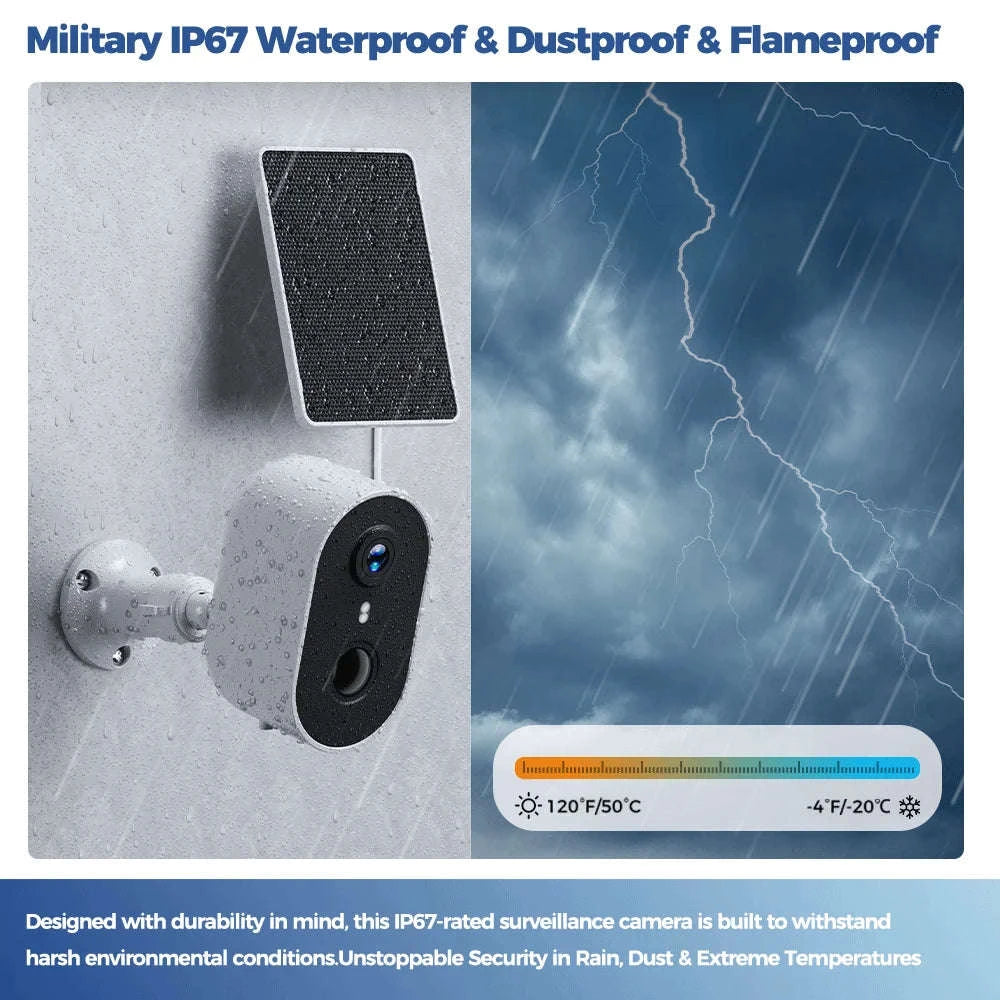 Alevio Outdoor Solar Wireless Security Camera 4MP IP67-Black n 64G / CHINA