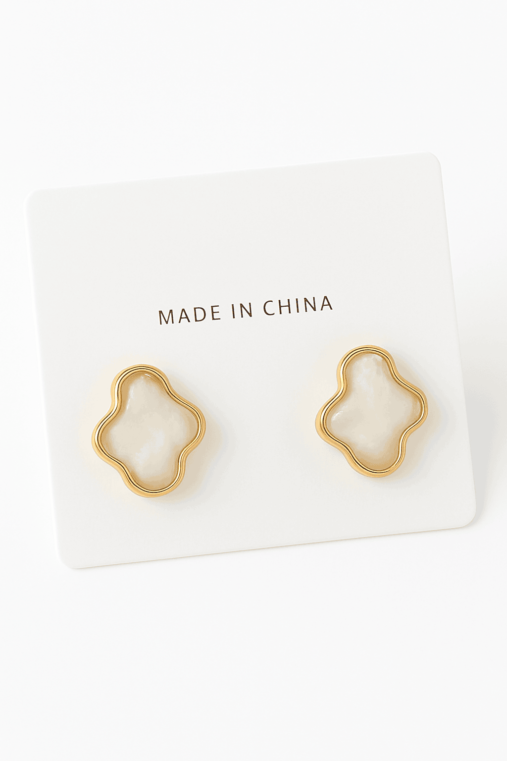 Alien Cloud Earrings – Abstract White Studs for Women-ES4044